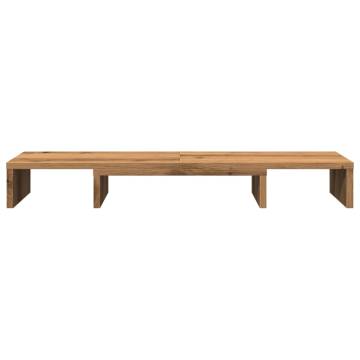 Adjustable Monitor Stand Riser in Artisian Oak - Enhance Comfort