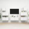 7 Piece TV Cabinet Set White Engineered Wood Colour white Quantity in Package 7 Width 80 cm 