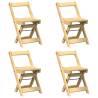 Foldable Dining Chairs - 4 pcs Corona Wax Brown Solid Wood