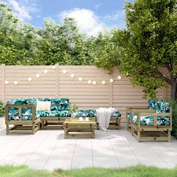 8 Piece Garden Lounge Set - Stylish & Durable Pine Wood