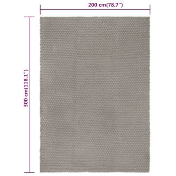 Rectangular Grey Cotton Rug 200x300 cm - Cozy & Stylish