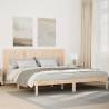  Extra Long Bed Frame without Mattress 180x220 cm Solid Wood Colour natural Size 180 x 220 cm 