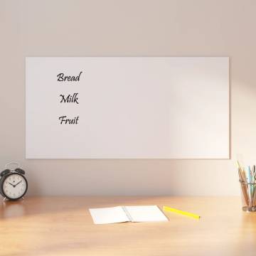 Wall-Mounted Magnetic Board 80x40 cm - Tempered Glass White