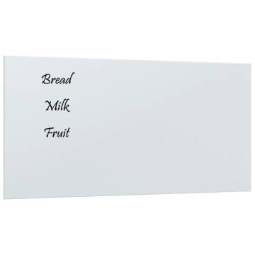 Wall-Mounted Magnetic Board 80x40 cm - Tempered Glass White