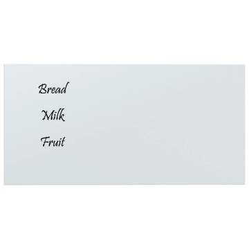 Wall-Mounted Magnetic Board 80x40 cm - Tempered Glass White