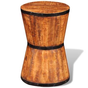 Hourglass Stool in Rough Mango Wood - Unique Home Decor