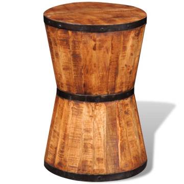 Hourglass Stool in Rough Mango Wood - Unique Home Decor