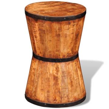 Hourglass Stool in Rough Mango Wood - Unique Home Decor