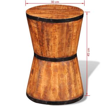 Hourglass Stool in Rough Mango Wood - Unique Home Decor