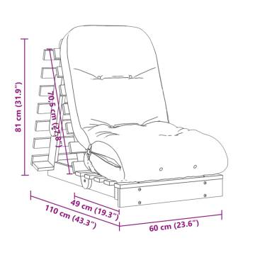 Futon Sofa Bed with Mattress - Solid Wood Douglas | Hipomarket