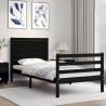 Black Single Solid Wood Bed Frame - Stylish & Durable