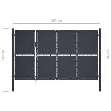 Garden Gate Steel 350x150 cm Anthracite - Durable & Secure