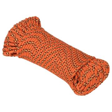 Boat Rope Orange 5mm 100m Polypropylene - Durable & Versatile