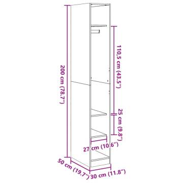 Stylish Old Wood Wardrobe - 30x50x200 cm | HipoMarket