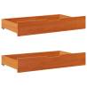 Under-Bed Drawers 2 pcs Wax Brown - Solid Pine Storage Solution