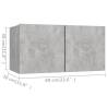 Stylish 4 pcs Concrete Grey TV Cabinets - Modern Design