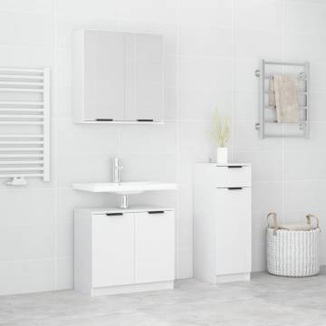 3 Piece Bathroom Cabinet Set - Stylish White Storage Solution