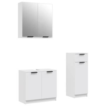 3 Piece Bathroom Cabinet Set - Stylish White Storage Solution