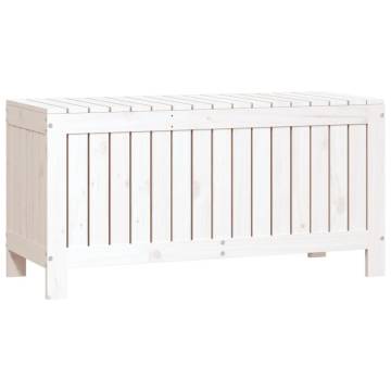 White Garden Storage Box - Solid Pine Wood 108x42.5x54 cm