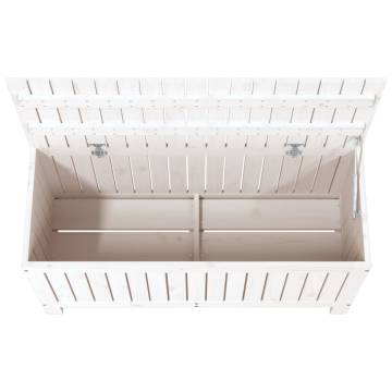 White Garden Storage Box - Solid Pine Wood 108x42.5x54 cm