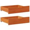 Under-Bed Drawers 2 pcs - Wax Brown Solid Pine 75x55x16 cm