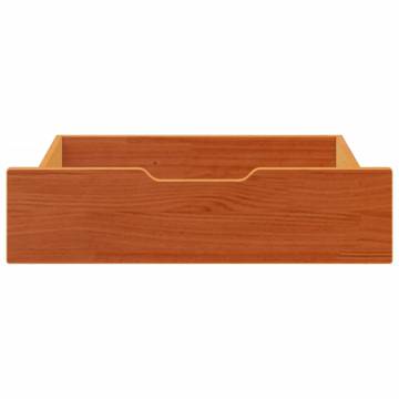 Under-Bed Drawers 2 pcs - Wax Brown Solid Pine 75x55x16 cm