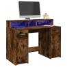  Desk with LED Lights Smoked Oak 120x55x91 cm Engineered Wood Colour smoked oak Size 120 x 55 x 91 cm 