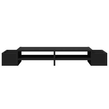 Monitor Stand with Storage - Black Engineered Wood | HipoMarket