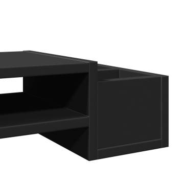 Monitor Stand with Storage - Black Engineered Wood | HipoMarket