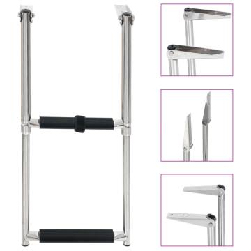 Folding Boarding Ladder 2-Step Stainless Steel | HipoMarket