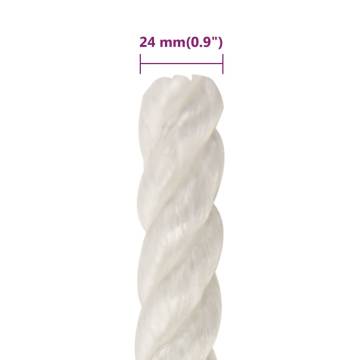 Work Rope White 24mm 100m - Durable Polypropylene - HipoMarket