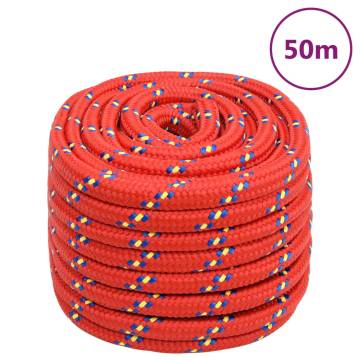 Boat Rope Red 20mm 50m Polypropylene - Durable & Versatile