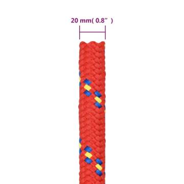 Boat Rope Red 20mm 50m Polypropylene - Durable & Versatile