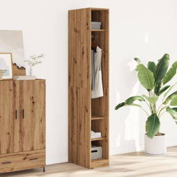 Elegant Artisan Oak Wardrobe - 30x50x200 cm Engineered Wood