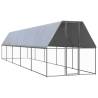  Chicken Cage 2x10x2 m Galvanised Steel Colour silver and grey Size 2 x 10 x 2 m Model with fully-covered roof 