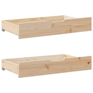 Under-Bed Drawers with Wheels - Solid Pine Storage Solution