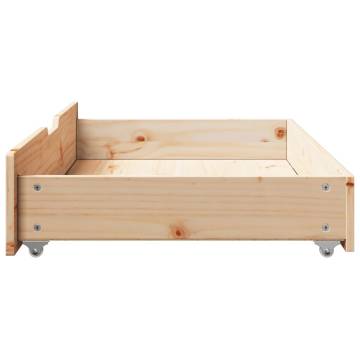 Under-Bed Drawers with Wheels - Solid Pine Storage Solution