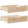  Under-Bed Drawers with Wheels 2 pcs 65x55x16 cm Solid Wood Pine Colour natural Size 65 x 55 x 16 cm Number of 1 