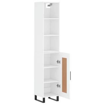 Elegant Highboard in White - 34.5x34x180 cm - Hipomarket