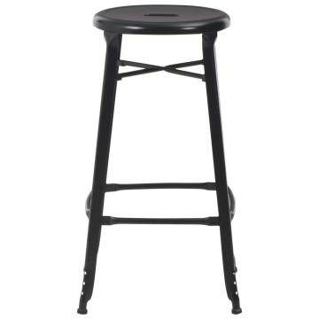 Bar Stools 4 pcs Black Steel - Stylish & Durable Seating