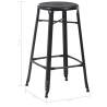 Bar Stools 4 pcs Black Steel - Stylish & Durable Seating