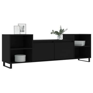 TV Cabinet Black - Stylish Engineered Wood | HipoMarket UK