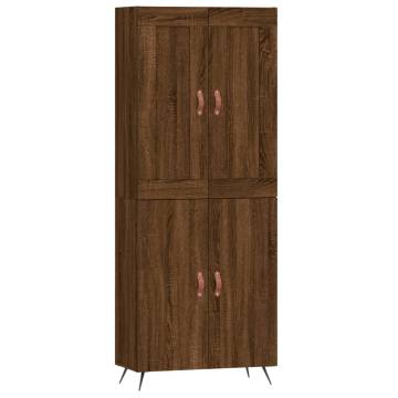 Stylish Highboard Brown Oak - 69.5x34x180 cm | Hipomarket