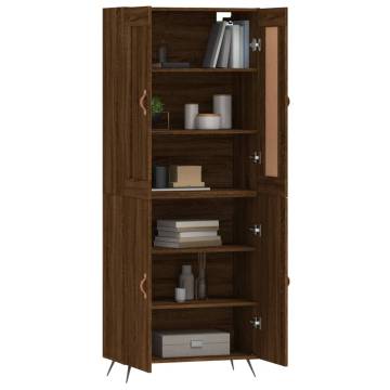 Stylish Highboard Brown Oak - 69.5x34x180 cm | Hipomarket