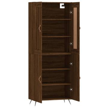 Stylish Highboard Brown Oak - 69.5x34x180 cm | Hipomarket