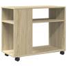 Side Table with Wheels - Sonoma Oak | 70x35x60 cm | HipoMarket