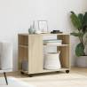 Side Table with Wheels - Sonoma Oak | 70x35x60 cm | HipoMarket