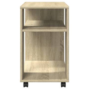 Side Table with Wheels - Sonoma Oak | 70x35x60 cm | HipoMarket