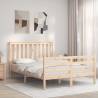 Bed Frame with Headboard 120x200 cm Solid Wood Colour natural Size 120 x 200 cm 