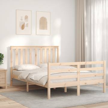 Solid Wood Bed Frame with Headboard - 120x200 cm | HipoMarket